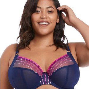 Blue/Pink Elomi Matilda Bra (US 34J)